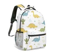 Cute Dinosaur Tractor Digger Truck 40cm Rucksack, 360 Full Print Cartoon Construction Vehicles School Bag for Kids Nursery Primary School (03)