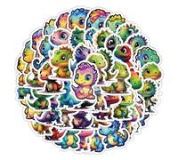 Cute Dinosaur Vinyl Stickers, 50 PCS Waterproof Cartoon Dino Decals for Laptops, Scrapbooking, Journals, Notebooks, Water Bottles, Suitcases, Phones & DIY Decor