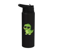 Cute Dinosaur with Sunglasses Dino Lover Stainless Steel Insulated Water Bottle