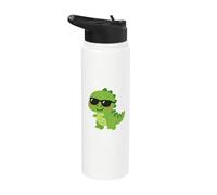 Cute Dinosaur with Sunglasses Dino Lover Stainless Steel Insulated Water Bottle