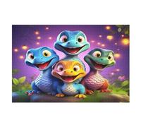 Cute Dinosaur Wooden Jigsaw Puzzles for Adults 1000 Piece Puzzle for Kids & Teens, Fun Educational Games for Family Game Night (75×50cm)