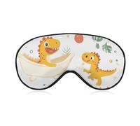 Cute Dinosaurs Bathtube Comfortable Sleep Eye Mask Soft Covers for Sleeping with Adjustable Strap