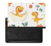 Cute Dinosaurs Bathtube Slim Passport Holder Credit Card Cover Travel Essentials Wallet