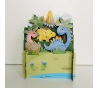 Cute Dinosaurs Birthday Celebration 3D Pop Up Card For Kids By Alljoy Cards