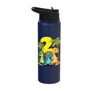 Cute Dinosaurs I'm 2 - Action Dino Birthday Stainless Steel Insulated Water Bottle