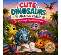 Cute Dinosaurs in Amazing Places: Dinosaur Coloring Book for Kids Ages 3-10 | 50 Cute Dinosaurs in Amazing Places with Bold Lines and Easy Coloring Pages (Fantasy Friends)