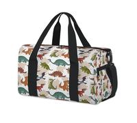 Cute Dinosaurs Pattern Sports Duffel Bag Color Dinosaurs Weekend Overnight Bag Tote Holdall Casual Travel Gym Duffel Bags for Kids Girls Boys Women Men