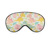 Cute Dinosaurs Sleep Mask Soft Blackout Eye Mask Eye Shade Cover with Adjustable Strap for Men Women