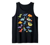 Cute Dinosaurs Space Astronauts T-rex Galaxy Dino Sleep Tank Top