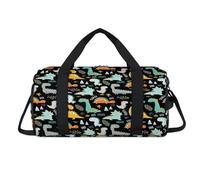 Cute Dinosaurs Sport Duffel Bag with Shoes Compartment Dino Cartoon Overnight Weekender Bags Travel Gym Luggage Organizer for Women Men Kids Girls Boys