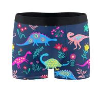 Cute Dinosaurs Wicking Boxer Brief Comfortable Bamboo Boxers Short Leg Underwear, Cute Dinosaur, L