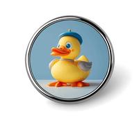 Cute Diorama Duck Round Badge Cute Enamel Lapel Pin Brooches Button Pin Personalized Clothing Decoration Unisex Badge Holder Hats Bags Shirts Decor