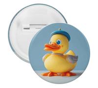 Cute Diorama Duck Tinplate Badge Personalized Round Brooch Large Craft Button Suitable for Teachers, Nurses, Doctors, Staff, Party Gift Accessories, style, 5PCS