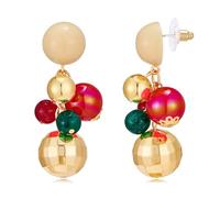 Cute Disco Ball Drop Dangle Statement Earrings Acrylic Round Beads Ball Multicolored Stud Earring Fashion Christmas BirthdayJewelry for Women Mother Dance Party
