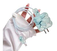 Cute DIY Protectors Cable Protector for iPhone Charger,Kawaii Luxurious Marble Pattern,Data Cable USB Charger Data Line Phone Wire Saver Protector for iPhone 11 12 13 14 Pro Max XS XR X 7 8 Plus-Green