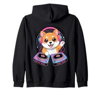 Cute Dj Symphony Beats Pixel Pulse Vibes Zip Hoodie