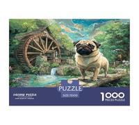 Cute Dog 100% Recycled Cardboard Pug by Watermill 1000 Piece Jigsaws for Adults Brain Development Classic Games 70x50cm/1000pcs