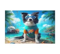 Cute Dog 1000 Pc DIY Jigsaw Puzzle Pet Companion Animal Puzzles for Adults Teens Hard Challenging Team Building Stress Reducing Autumn Sturdy Wooden Cardboard 1000 PCS