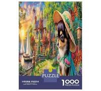 Cute Dog 1000 Piece Chihuahua Hat Jigsaw Puzzles for Puzzles 1000 Pieces Jigsaw for Adults for Adult Challenging Puzzles for Adults Adults Gifts 70x50cm/1000pcs