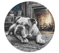 Cute Dog 1000 Piece Circular Jigsaw Puzzle Pet Dog All Ages Suitable Stress Relief Puzzle Educational Learning Through Play Home Decor 1000pcs (67.5x67.5cm)