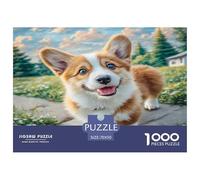 Cute Dog 1000 Piece Jigsaw Puzzle for Adults Corgi on Grassy Ground Fun Present & Activity for Home 70x50cm/1000pcs
