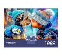 Cute Dog 1000 Piece Jigsaw Puzzles Child Cosmic Psychedelic Art Suitable for Decompression And Wall Decor Couple Art Challenge High Difficulty for Adults & Kids Age 12 Years Up 70x50cm/1000pcs