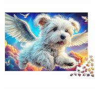 Cute Dog 1000 Piece Jigsaw Puzzles Dog with Wings Adults Aged 12 And Above Educational Games Home Decoration Difficult Challenging Male And Female Birthday 70x50cm/1000pcs Gifts