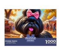 Cute Dog 1000 Piece Paper Jigsaw Puzzle Color Challenge Impossible Jigsaw Puzzle Cartoon Illustration For Adults And Kids Gifts 38x26cm/1000pcs