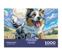 Cute Dog 1000 Piece Puzzle - Pomeranian Running by The Sea Puzzles for Adults Educational Game Jigsaw Puzzle Fun Present for Home52x38cm/1000pcs