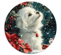 Cute Dog 1000 Piece Round Puzzle Creative Seeking A Challenging And Relaxing Activity Games for Adults And Kids 1000pcs (67.5x67.5cm)