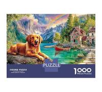Cute Dog 1000 Pieces Eco-Friendly Paper Jigsaw Puzzle Bundle Fantasy Land for Senior Enthusiasts, Stress Relief Puzzle, Travel Activity, Popular 70x50cm/1000pcs