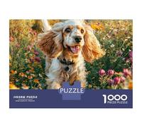 Cute Dog 1000 Pieces Eco-friendly Paper Sturdy Cardboard Jigsaw Puzzle Set Cocker Spaniel Impossible Hard Difficult Birthday Toy Jigsaw As Birthday Gifts 52x38cm/1000pcs