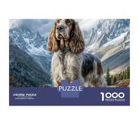 Cute Dog 1000 Pieces Eco-friendly Paper Sturdy Cardboard Jigsaw Puzzle Set Cocker Spaniel Impossible Hard Difficult Birthday Toy Jigsaw For Home Decoration 38x26cm/1000pcs