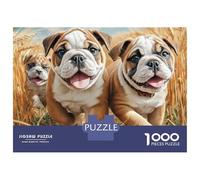 Cute Dog 1000 Pieces Extra-thick Cardboard Jigsaw Puzzle Set Adorable American Bully Dog Impossible Hard Difficult Birthday Toy Puzzles As Birthday Gifts 52x38cm/1000pcs