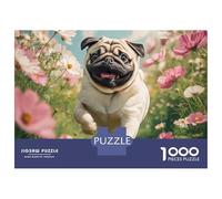 Cute Dog 1000 Pieces Extra-thick Cardboard Jigsaw Puzzle Set English Bulldog Impossible Hard Difficult Birthday Toy Jigsaw For Adults And Kids 38x26cm/1000pcs
