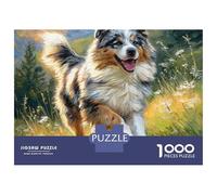 Cute Dog 1000 Pieces Extra-thick Cardboard Jigsaw Puzzle Set English Sheepdog Impossible Hard Difficult Birthday Toy Puzzles As Birthday Gifts 52x38cm/1000pcs