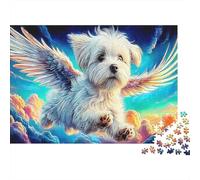 Cute Dog 1000 Pieces Jigsaw Puzzles for Puzzle Enthusiasts Thick Recycled Cardboard Home Decoration Wall Display EduCational Puzzle 38x26cm/1000pcs