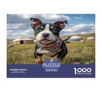Cute Dog 1000 Pieces Jigsaws for Adults Art Colorful DIY Craft Beautiful Home Decoration Uncover The Puzzle 70x50cm/1000pcs