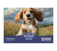 Cute Dog 1000 Pieces Puzzle for Adults & Kids | Detailed -Field Spaniel Impossible Hard Challenging Great Gift Idea52x38cm/1000pcs