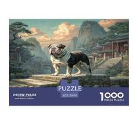 Cute Dog 1000 Pieces Puzzle for Home Wall Decor -Kelpie (stone Steps Village) Fun Present & Activity for Adults Kids Great Gift Idea70x50cm/1000pcs