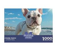 Cute Dog 1000 Pieces Puzzle Game - Corgi on Wooden Dock The Whole Family Fun And Challenging Activity for Home Decompression38x26cm/1000pcs
