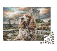 Cute Dog 1000Pc Puzzle for Adults & Kids: Cavalier at Castle Fun Present & Activity for Home Age 12 Years Up 52x38cm/1000pcs