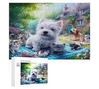 Cute Dog 300Pc Jigsaw Puzzles Suitable Adults Children Pet Companion Animal Jigsaws Festive Gathering Family Bonding Whimsical Design Great GiftLoved Ones 300 PCS
