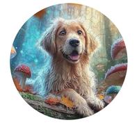 Cute Dog 68 Piece Circular Puzzle Pet Companion Animal Animal Shape Learning Through Play Educational Puzzle for Kids & Adults Idea Home Decor 68 PCS