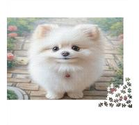 Cute Dog Adult Jigsaws 1000 Piece Fluffy Pomeranian Portrait Impossible Difficult Puzzle | Educational Decompression Game 70x50cm/1000pcs