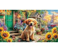 cute-dog Adult Jigsaws 1000 Pieces Puzzle Game Fun Present & Activity for Home for Adults and Kids Age 12 Years Up Educational Games 38x26/1000pcs