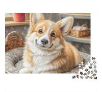 Cute Dog Adult Jigsaws 1000Pc | Educational Decompression Corgi Rests by Baked Goods Wall Decoration & Great Gift 70x50cm/1000pcs