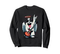 Cute Dog Angel Rock Music Guitar Player Design Sweatshirt