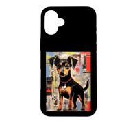 Cute Dog Art Mixed Media Urban Style Canine Case for iPhone 16 Plus