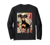 Cute Dog Art Mixed Media Urban Style Canine Long Sleeve T-Shirt